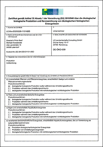 Bioland-Zertifikat